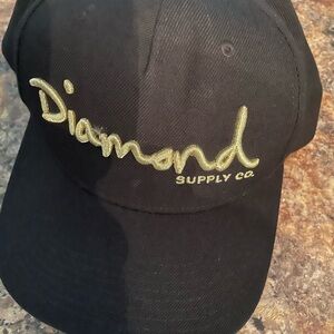 Diamond Supply Co. Black Cap with Gold Script Logo